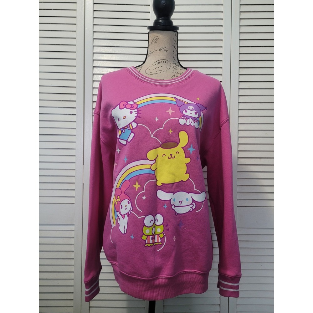 Hello Kitty & Friends Pink Graphic Sweatshirt Women's XL Pullover Sleeve Graphic